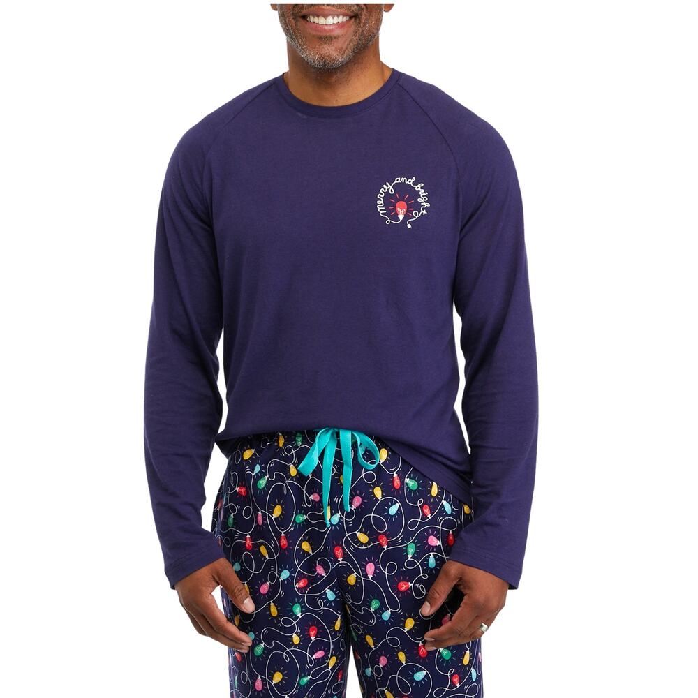 NWT Men's Pajamarama Christmas Merry and Bright Long Sleeve Shirt 2XLT